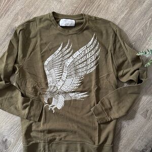 Zara Men's Graphic Olive Sweater